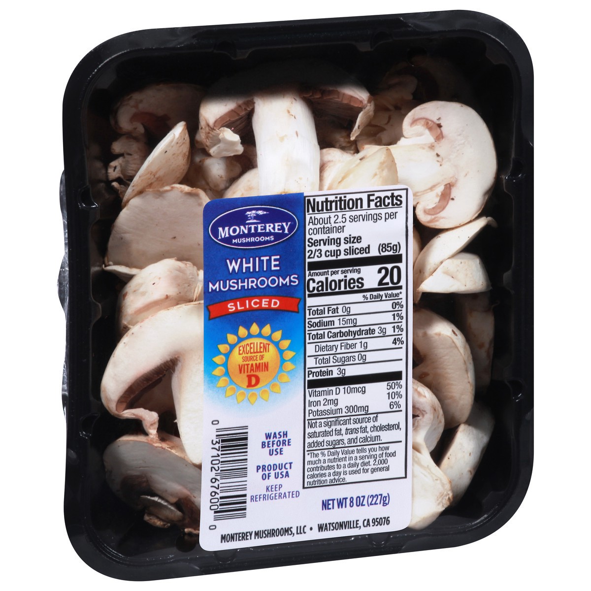 slide 7 of 9, White Mushrooms, 8 oz