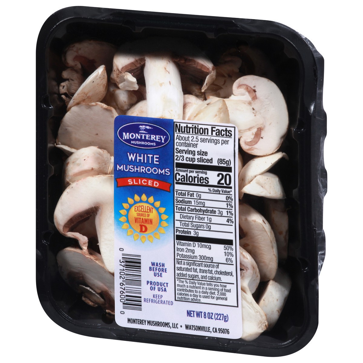 slide 3 of 9, White Mushrooms, 8 oz