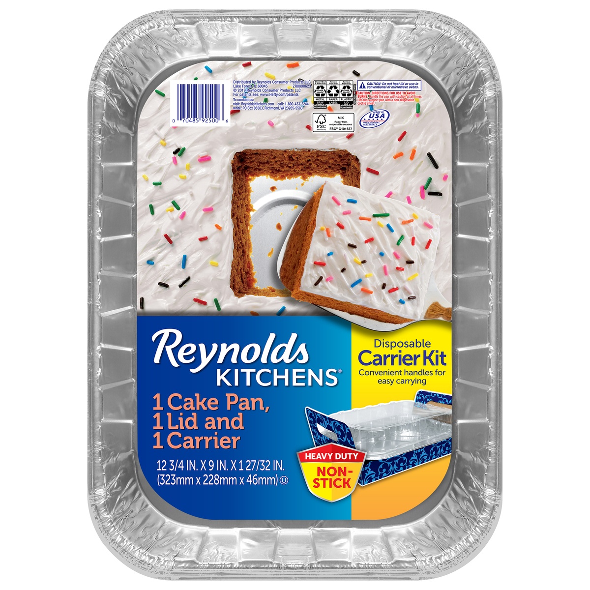 slide 1 of 4, Reynolds Bakeware 12-3/4 In. X 9 In. X 1-27/32 In. Disposable Carrier Kit, 1 ct