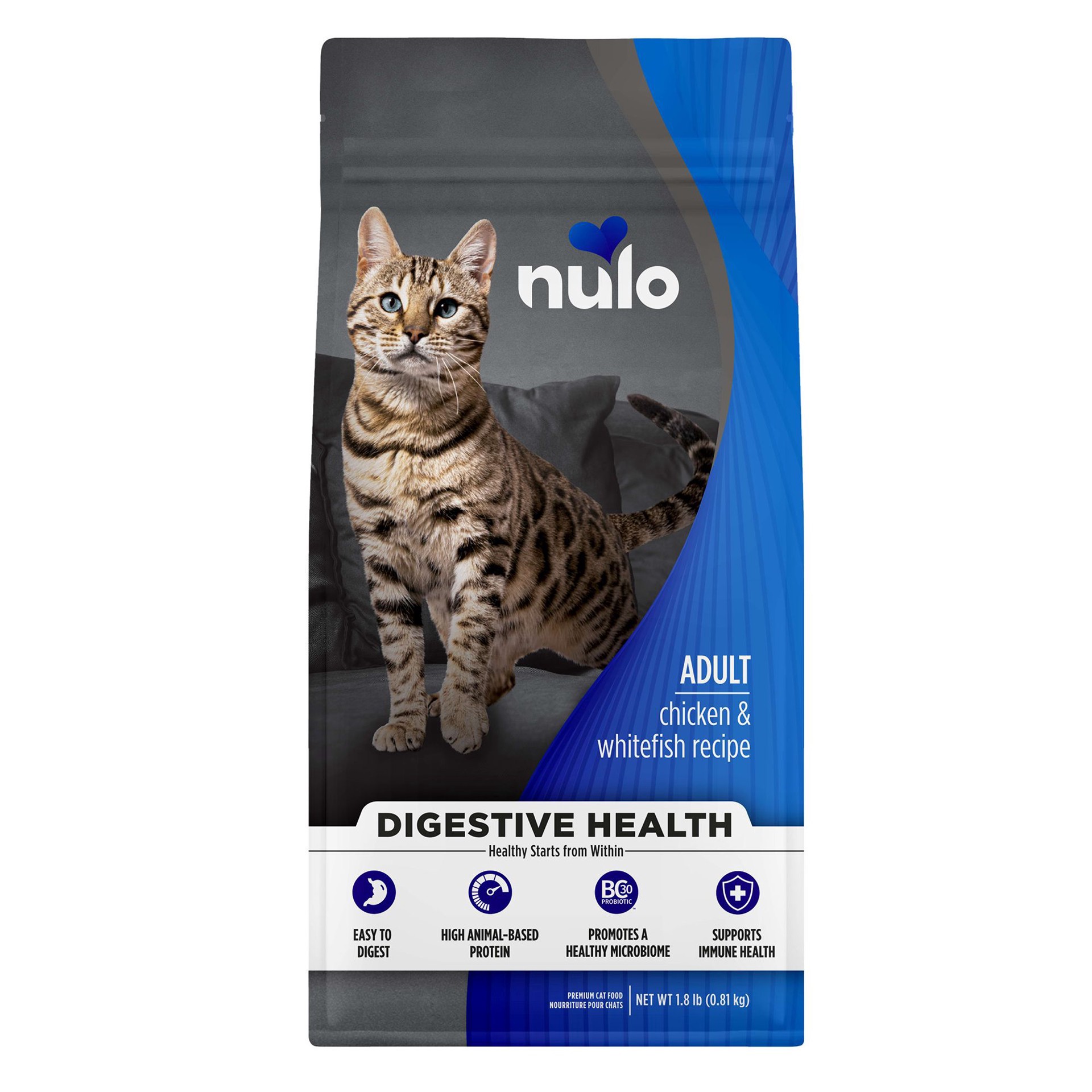 slide 1 of 1, Nulo Digestive Health Adult Cat Dry Food - Chicken & Whitefish, 1.8 lb