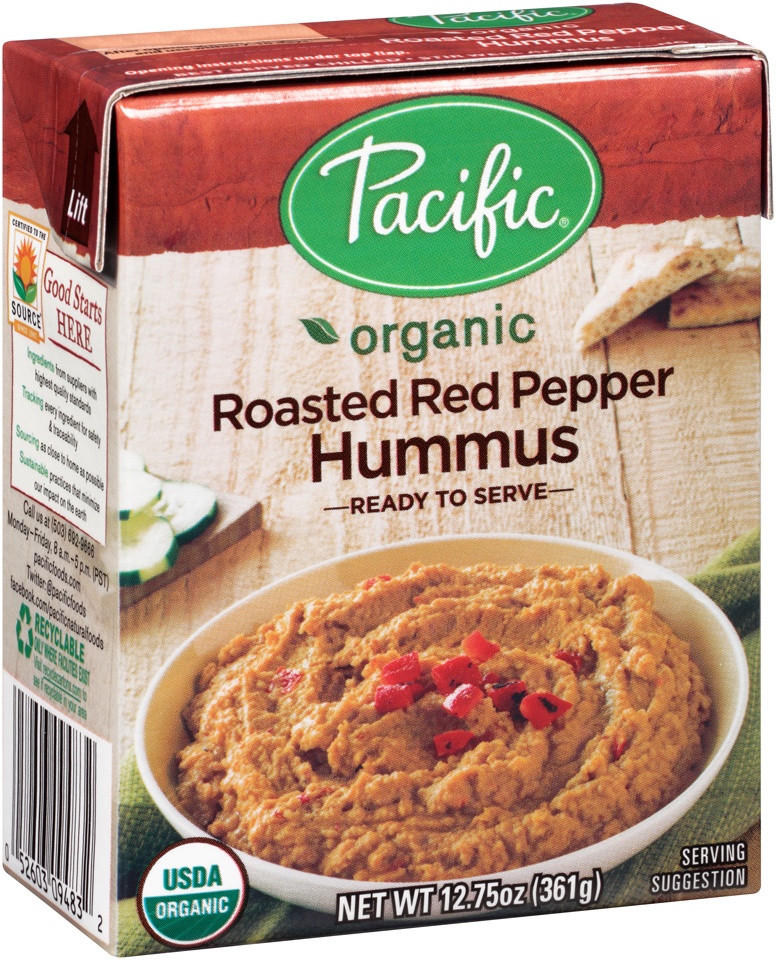 slide 1 of 1, Pacific Organic Roasted Red Pepper Hummus, 12.75 oz