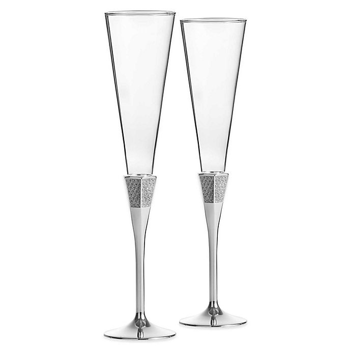 slide 2 of 2, Waterford Lismore Diamond Toasting Flutes - Silver, 2 ct