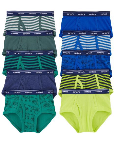 slide 1 of 1, Carter's Kid 10-Pack Cotton Briefs Underwear Multi 6-7, 1 ct
