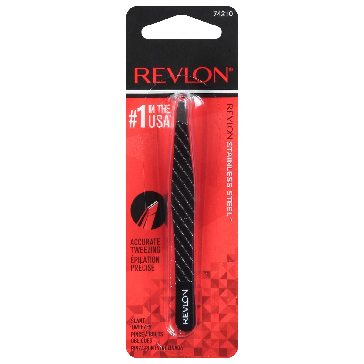 slide 1 of 11, Revlon Stainless Steel Slant Tweezer 1 ea, 1 ct