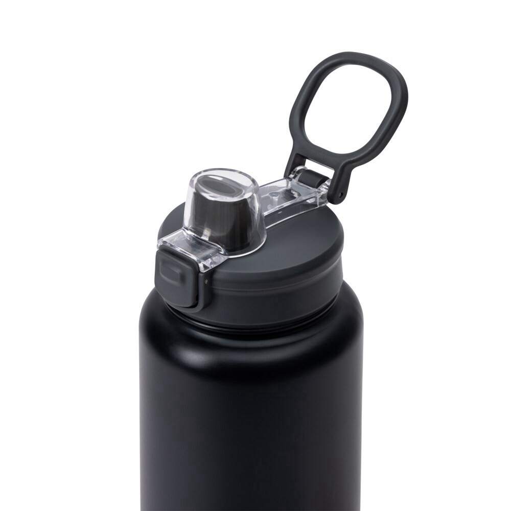 slide 3 of 4, Manna™ Push™ Staineless Steel Water Bottle - Black, 40 oz