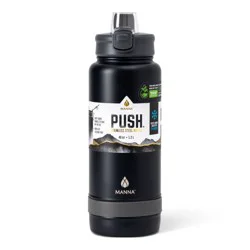 Manna Push Stainless Steel Water Bottle - Black