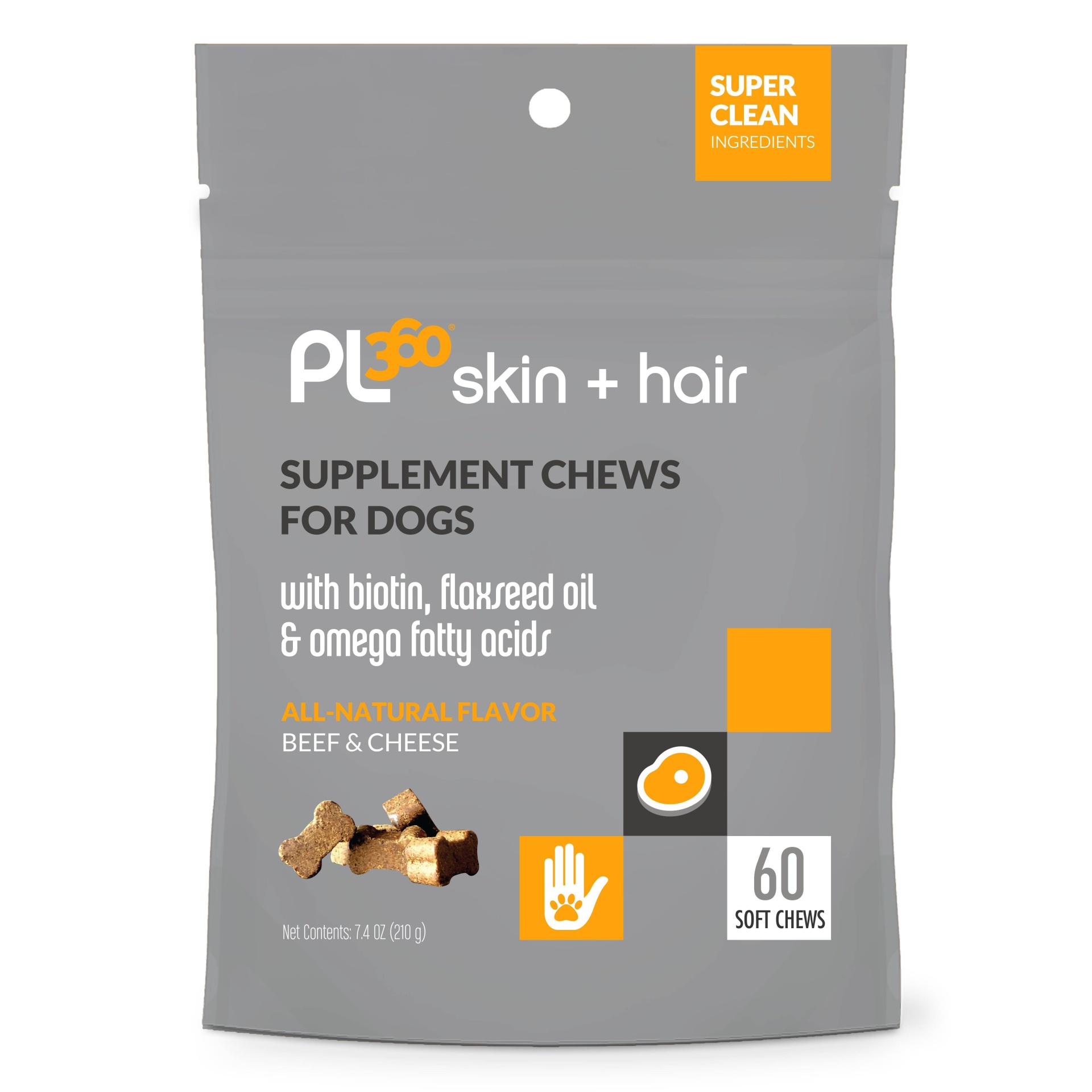 slide 1 of 2, PL360 Skin and Hair Dog Soft Chew Supplement, 60 ct
