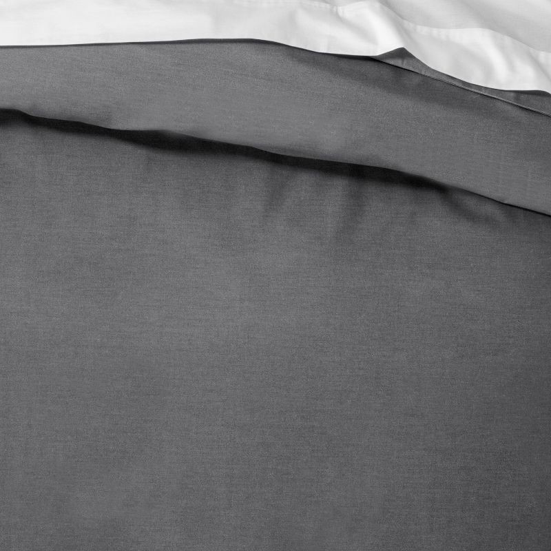 slide 2 of 3, Full/Queen Easy-Care Duvet Cover & Sham Set Dark Gray - Room Essentials, 1 ct