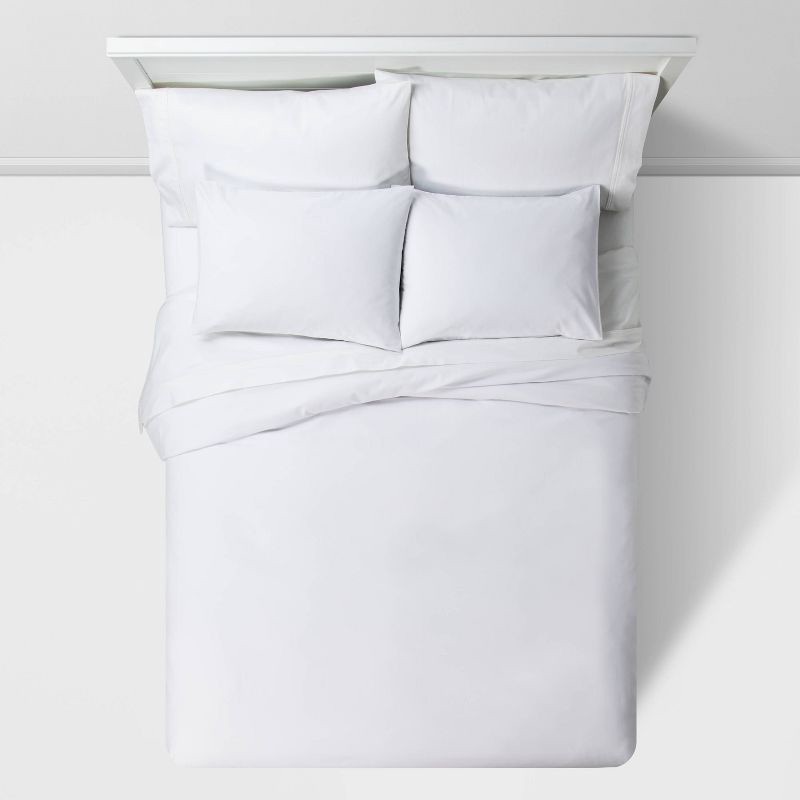 slide 2 of 3, Full/Queen Easy-Care Duvet Cover & Sham Set White - Room Essentials, 1 ct