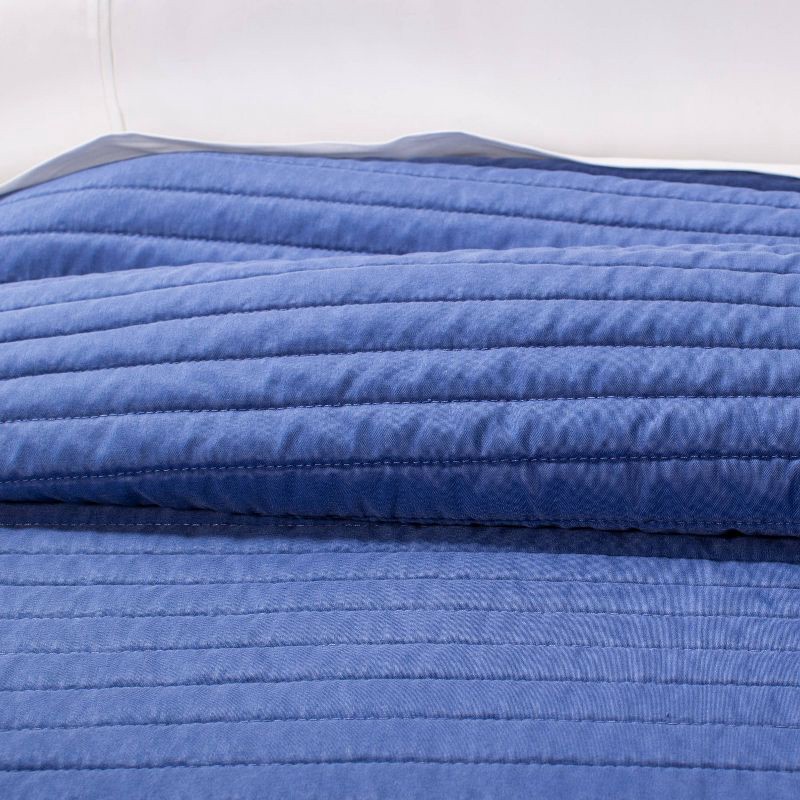 slide 2 of 6, King Garment Washed Microfiber Quilt Blue - Room Essentials, 1 ct