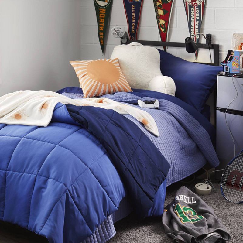 slide 3 of 6, King Garment Washed Microfiber Quilt Blue - Room Essentials, 1 ct