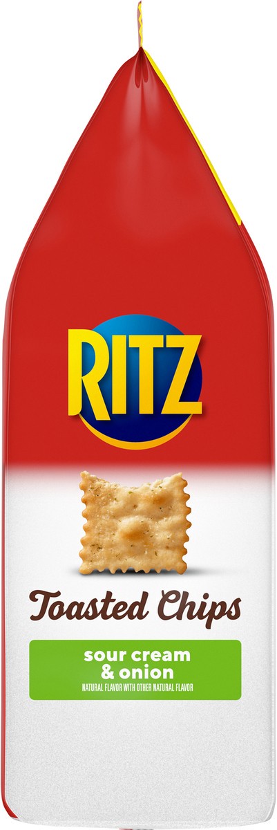 slide 7 of 9, RITZ Toasted Chips Sour Cream and Onion Crackers, Family Size, 11.4 oz, 11.41 oz