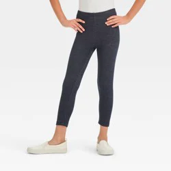 Girls' Capri Leggings - Cat & Jack™ Blue L: High Rise, Skinny Leg, Stretch, Lightweight
