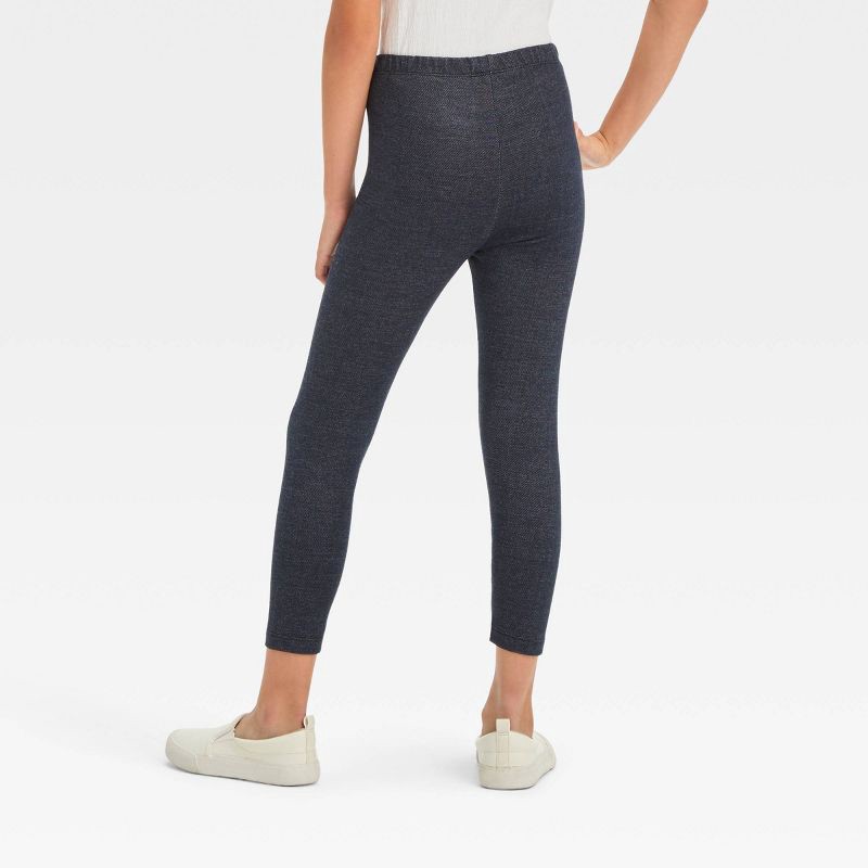 slide 2 of 3, Girls' Capri Leggings - Cat & Jack™ Blue XL: High Rise, Skinny Leg, Stretch Fabric, 1 ct