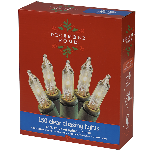 slide 2 of 5, December Home Clear Chasing Lights, 150 ct