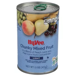 Hy-vee Light Chunky Mixed Fruit In A Blend Of Peach Juice And Pear Juice From Concentrate - 15 oz