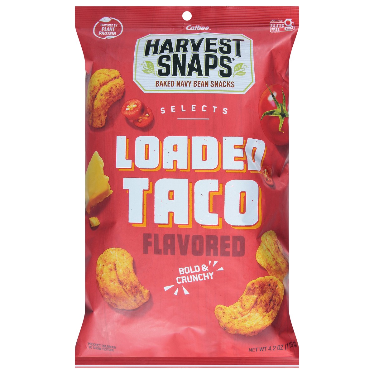 slide 1 of 1, Harvest Snaps Calbee Loaded Snap Selects Taco, 4.2 oz