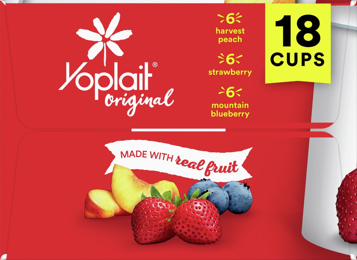 slide 5 of 9, Yoplait Original Low Fat Yogurt Pack, 18 Ct, 6 OZ Fruit Yogurt Cups, 18 ct