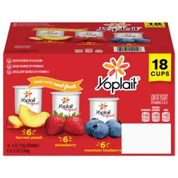 Yoplait Original Low Fat Yogurt Pack, 18 Ct, 6 OZ Fruit Yogurt Cups