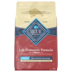 Blue Buffalo Life Protection Formula Adult Dry Dog Food, Helps Build and Maintain Strong Muscles, Made with Natural Ingredients, Beef & Brown Rice Recipe, 24-lb. Bag