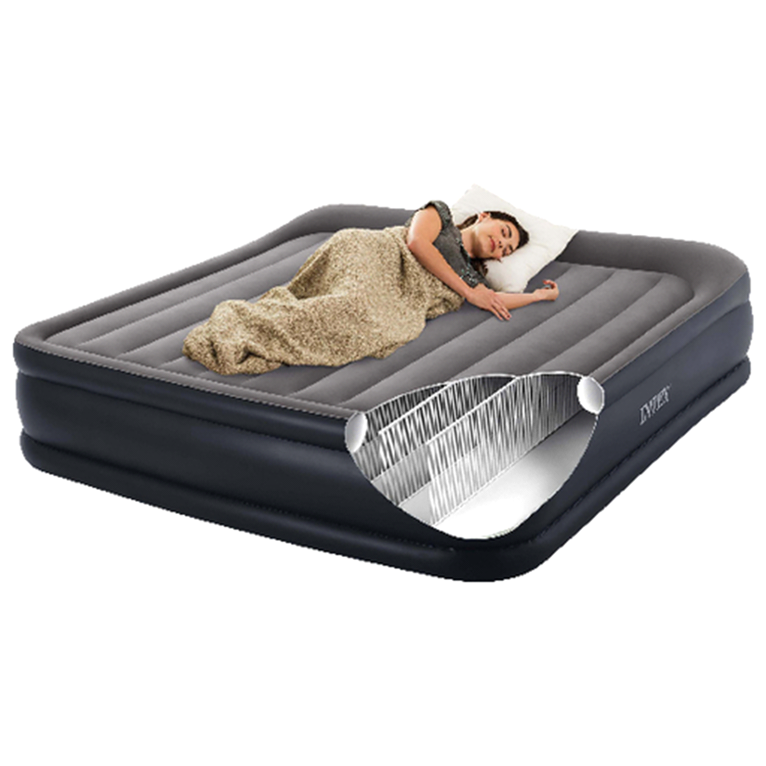 slide 1 of 1, Intex King Deluxe Pillow Rest Airbed, 1 ct