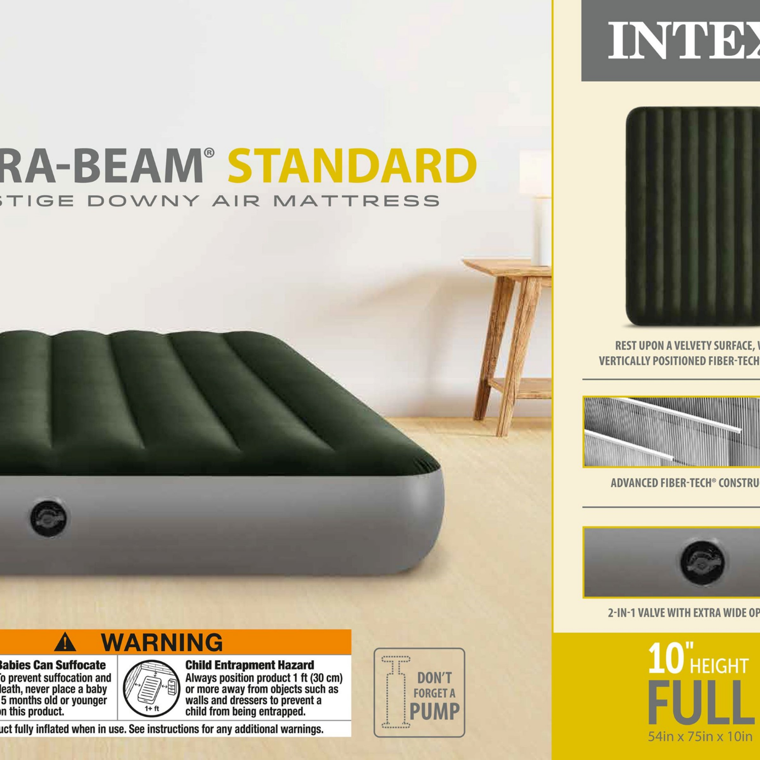 slide 5 of 7, Intex Full Dura-Beam Prestige Downy Airbed, Full Size