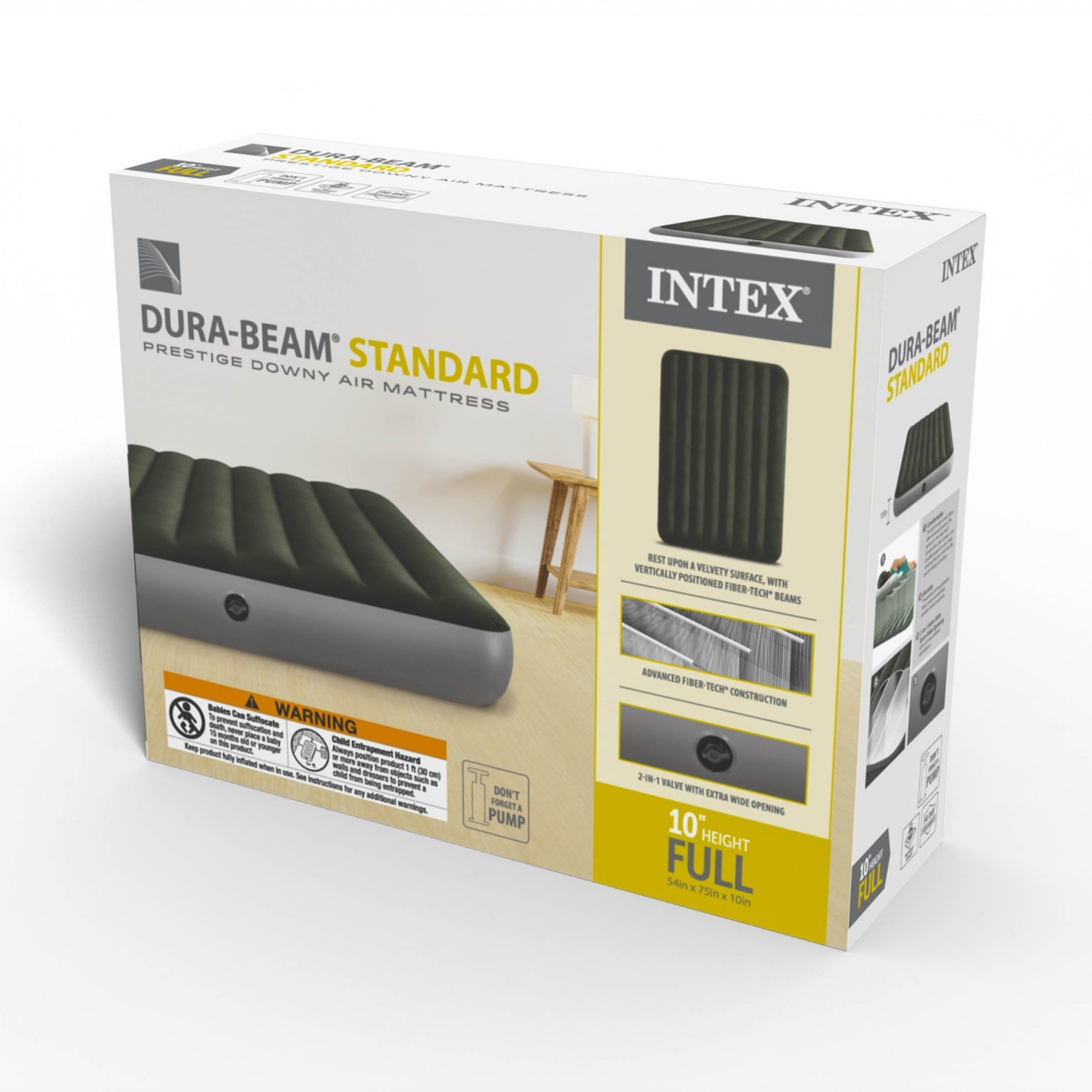 slide 4 of 7, Intex Queen Dura-Beam Prestige Downy Airbed, Queen Size