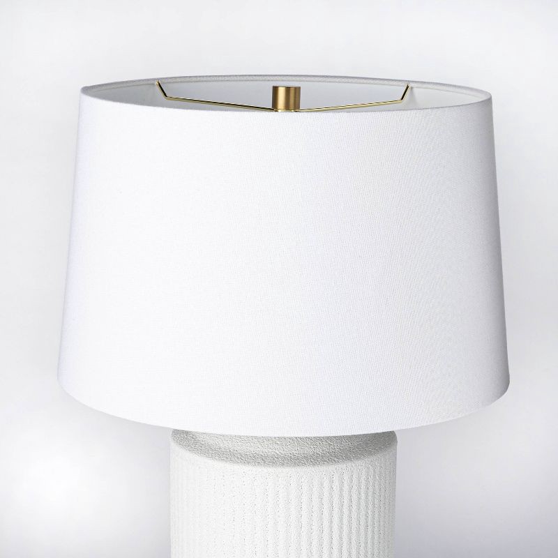 slide 4 of 16, Threshold designed w/Studio McGee 24"x16" Ceramic Assembled Table Lamp White - Threshold™ designed with Studio McGee: Ribbed Design, Dimmable, UL Listed, 1 ct