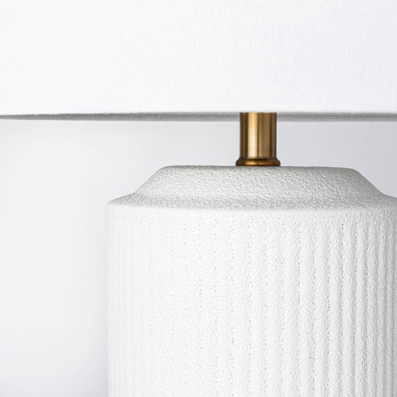 slide 5 of 16, Threshold designed w/Studio McGee 24"x16" Ceramic Assembled Table Lamp White - Threshold™ designed with Studio McGee: Ribbed Design, Dimmable, UL Listed, 1 ct
