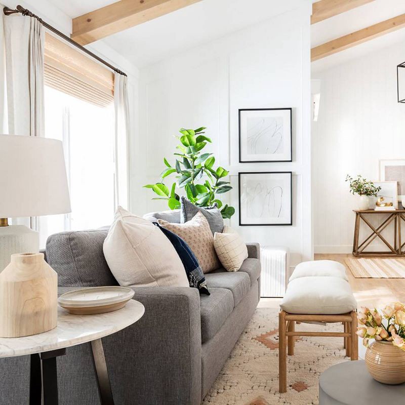 slide 11 of 16, Threshold designed w/Studio McGee 24"x16" Ceramic Assembled Table Lamp White - Threshold™ designed with Studio McGee: Ribbed Design, Dimmable, UL Listed, 1 ct