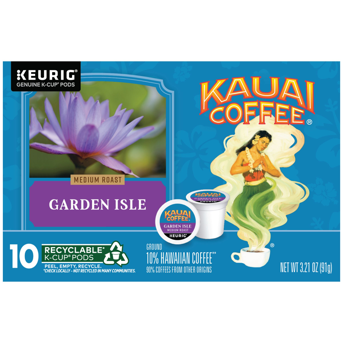 slide 1 of 6, Kauai Coffee 10-Count Garden Isle Medium Roast Coffee K-Cups, 10 ct