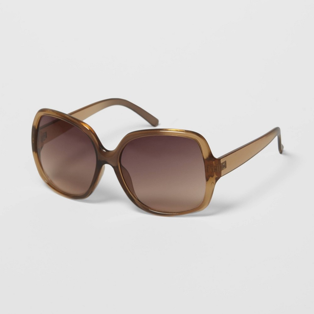 slide 2 of 2, Women's Oversized Square Sunglasses - A New Day Beige, 1 ct