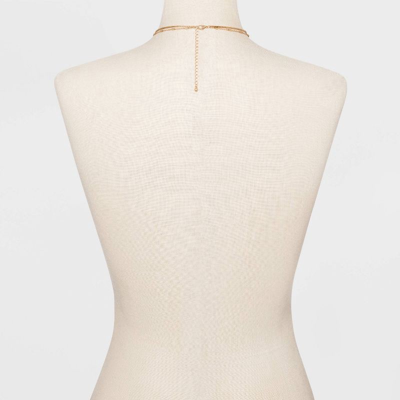 slide 3 of 3, Ball & Medallion in Worn Gold Layer Necklace - Universal Thread™ Gold: Multi-Strand, Lobster Claw Clasp, 1 ct