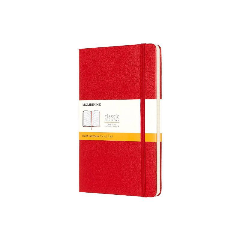 slide 1 of 6, Moleskine Lined Professional Journal Large Red Hard Classic: Ruled Notebook, 5x8.25", 240 Pages, Acid-Free, Elastic Closure, 1 ct