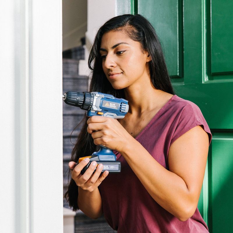 slide 5 of 11, Blue Ridge Tools 20V MAX Cordless Drills: Lithium Battery, 3/8" Chuck, Power Tool Set, 2-Year Warranty, 1 ct