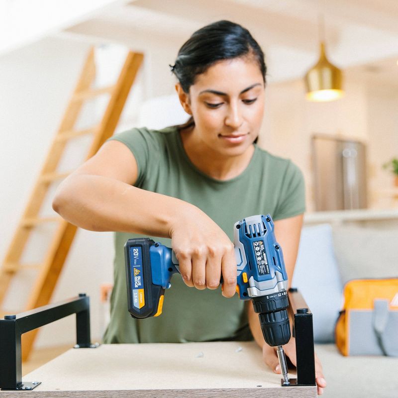 slide 8 of 11, Blue Ridge Tools 20V MAX Cordless Drills: Lithium Battery, 3/8" Chuck, Power Tool Set, 2-Year Warranty, 1 ct