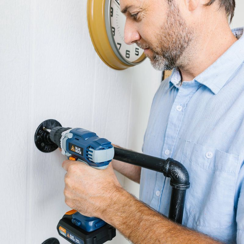 slide 10 of 11, Blue Ridge Tools 20V MAX Cordless Drills: Lithium Battery, 3/8" Chuck, Power Tool Set, 2-Year Warranty, 1 ct