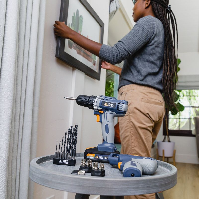 slide 11 of 11, Blue Ridge Tools 20V MAX Cordless Drills: Lithium Battery, 3/8" Chuck, Power Tool Set, 2-Year Warranty, 1 ct