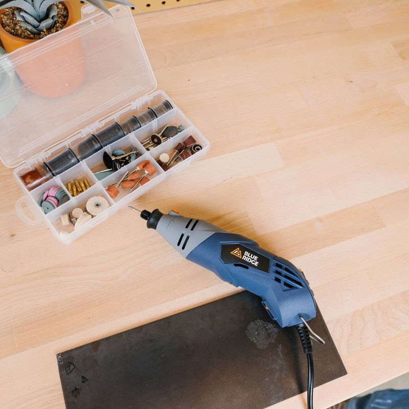 slide 9 of 15, Blue Ridge Tools 251pc Hobby Tool Kit: Electric Multi-Tool Set for Crafting & Engraving, 120V, 2-Year Warranty, 251 ct