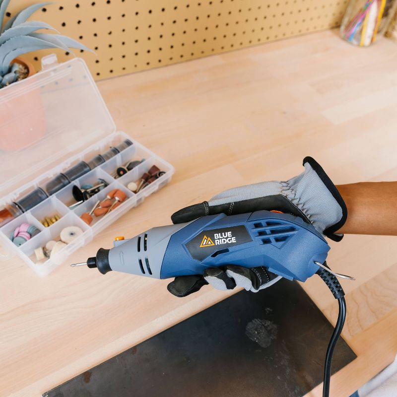 slide 14 of 15, Blue Ridge Tools 251pc Hobby Tool Kit: Electric Multi-Tool Set for Crafting & Engraving, 120V, 2-Year Warranty, 251 ct