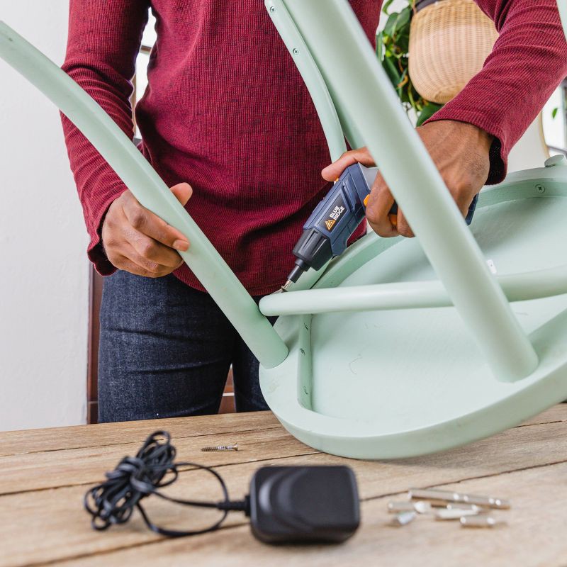 slide 7 of 10, Blue Ridge Tools 2 in 1 Rechargeable Screwdriver Flashlight: Cordless Drill Tool Set with Lithium Battery, 1 ct