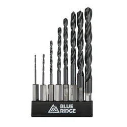 Blue Ridge Tools 8pc Hex Shank Drill Bit Set: Steel, 6mm & 9/32 Hexagonal Bits, Power Tool Accessory