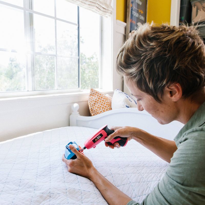 slide 3 of 10, Blue Ridge Tools Rechargeable Screwdriver Pink: 4V Lithium Battery, 1/4" Chuck, Compact Cordless Drill Gun, 1 ct