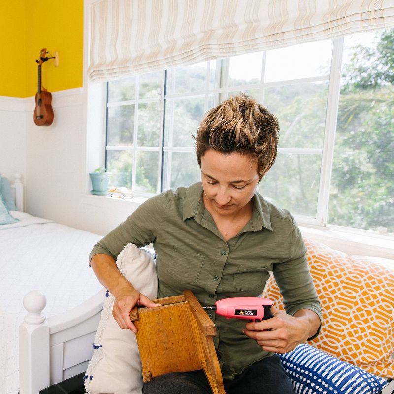 slide 5 of 10, Blue Ridge Tools Rechargeable Screwdriver Pink: 4V Lithium Battery, 1/4" Chuck, Compact Cordless Drill Gun, 1 ct