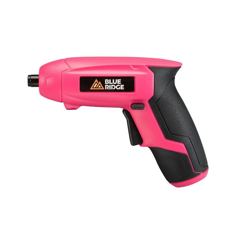 slide 1 of 10, Blue Ridge Tools Rechargeable Screwdriver Pink: 4V Lithium Battery, 1/4" Chuck, Compact Cordless Drill Gun, 1 ct