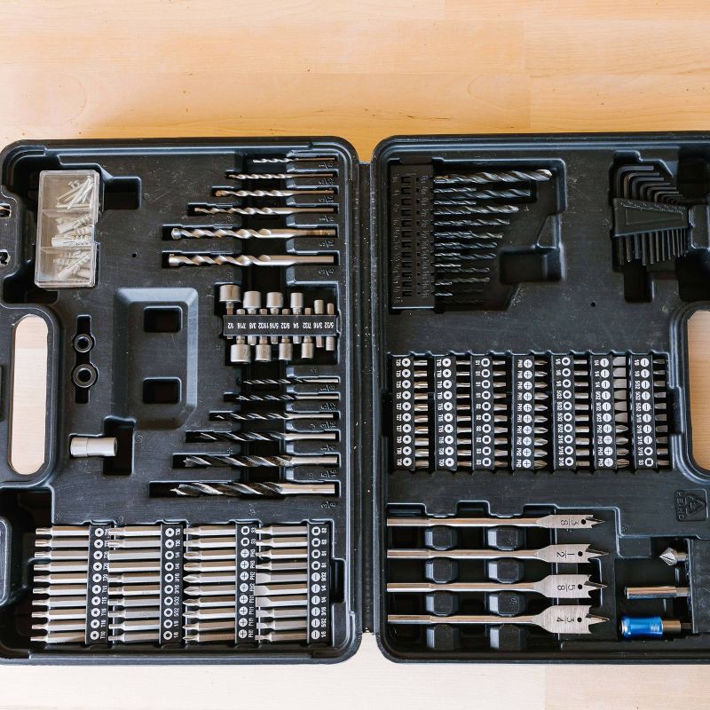 slide 3 of 8, Blue Ridge Tools 202pc Home Project Accessory Kit: Steel Drill Tool Kit for TV Mount & General Projects, 202 ct