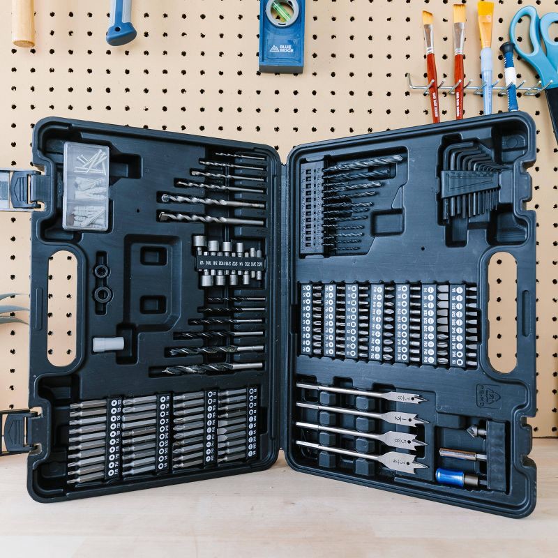 slide 5 of 8, Blue Ridge Tools 202pc Home Project Accessory Kit: Steel Drill Tool Kit for TV Mount & General Projects, 202 ct