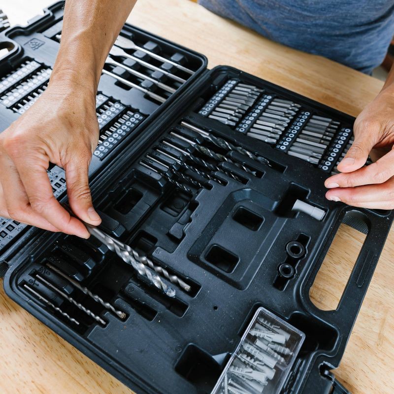 slide 7 of 8, Blue Ridge Tools 202pc Home Project Accessory Kit: Steel Drill Tool Kit for TV Mount & General Projects, 202 ct