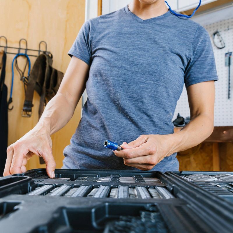 slide 8 of 8, Blue Ridge Tools 202pc Home Project Accessory Kit: Steel Drill Tool Kit for TV Mount & General Projects, 202 ct