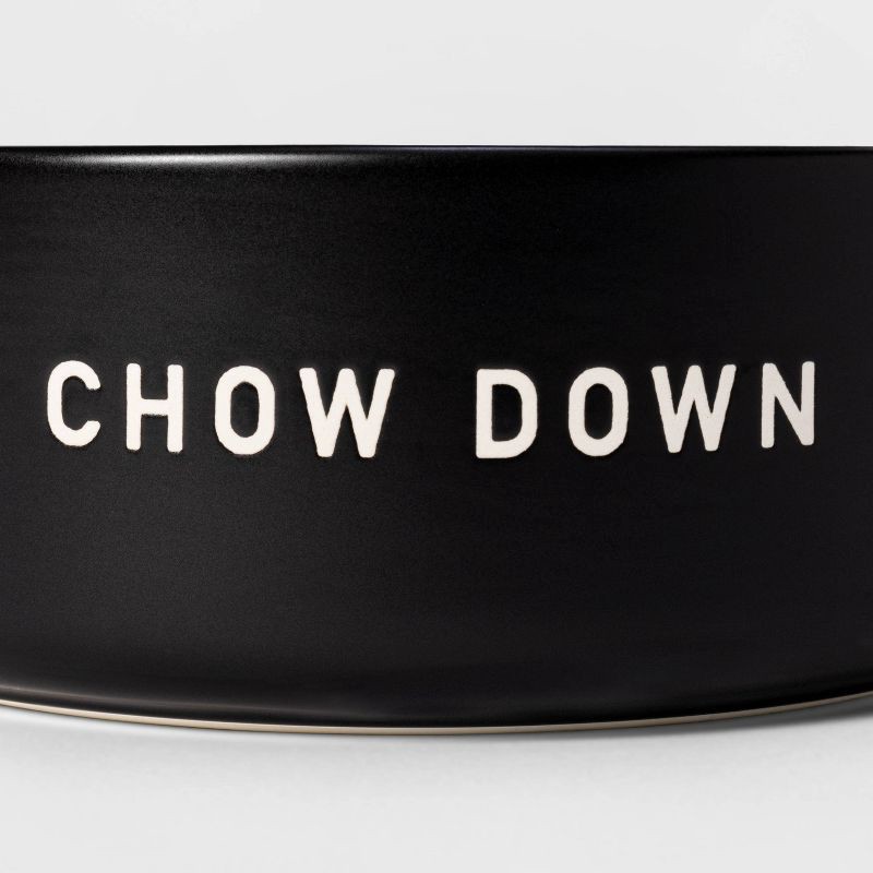 slide 3 of 3, 6Cup Dog Bowl with Resist Pattern - Matte Black - Boots & Barkley™, 1 ct